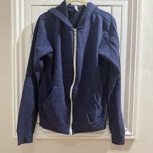 ♻️Donating 4/1♻️ Bella Canvas Plank Town Brewing Navy Blue Zip-Up Hoodie